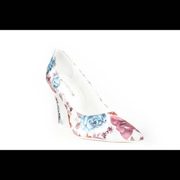 🌺SPRING🌺👠Top Heels Co Kyra Floral White Pumps - Picture 3 of 6